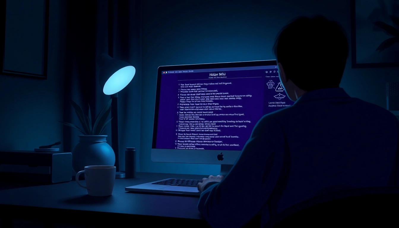 Accessing the hidden wiki 1 on a dark web interface illustrating the mystery of .onion services.