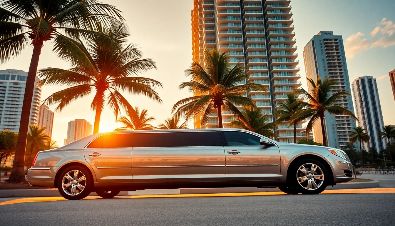 Enjoy premium limo services Miami with luxury vehicles in a vibrant urban setting.