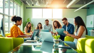 Engaging team discussion about marketing strategies at https://whocanonline.com workspace.