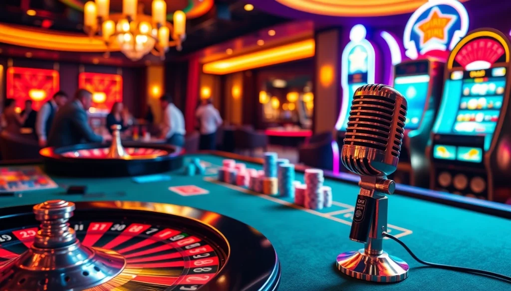Players enjoying an exhilarating casino experience, showcasing the MV88 microphone enhancing audio clarity.