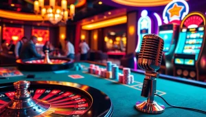 Players enjoying an exhilarating casino experience, showcasing the MV88 microphone enhancing audio clarity.