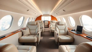 Discover luxury aboard https://flymarquis.com with a stunning private jet interior showcasing elegance and comfort.