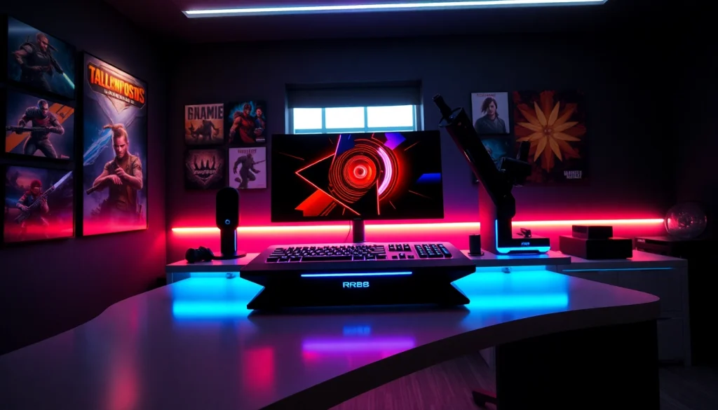 Experience the power of RR88 gaming console in a vibrant, dynamic gaming setup.