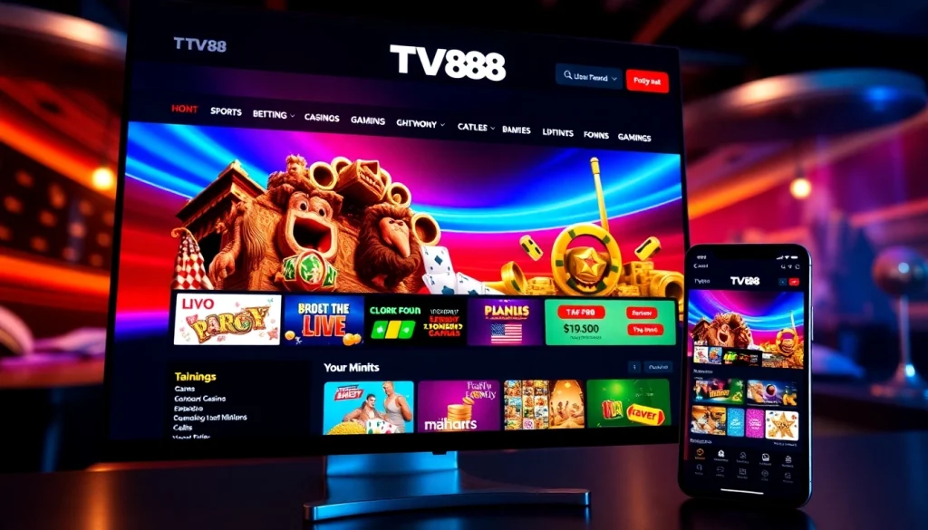 TV88 homepage showcasing a vibrant online gaming experience and user-friendly interface.