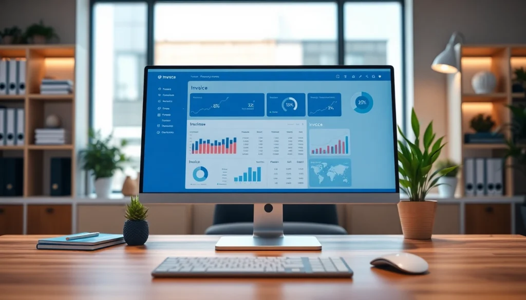 Utilize invoice processing software for streamlined financial management in a modern office setting.