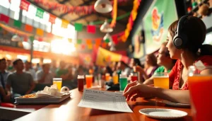 Betting slip on table in vibrant sports atmosphere showcasing the best sports betting sites for Mexico.