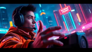 Exciting scene illustrating a player engaged in VALORANT gameplay to promote valorant download, highlighting gaming intensity.