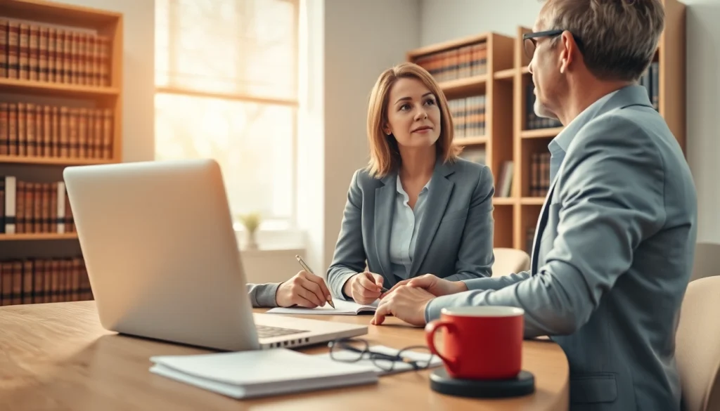 Legal consultation at https://www.fanninglawllc.com, showcasing a family law attorney and client interaction.