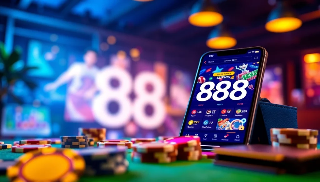 Engaging user interface of 888new showcasing online gambling features.