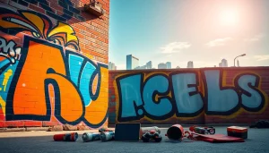 Enhance your space with stunning graffiti wall art on vibrant brick.