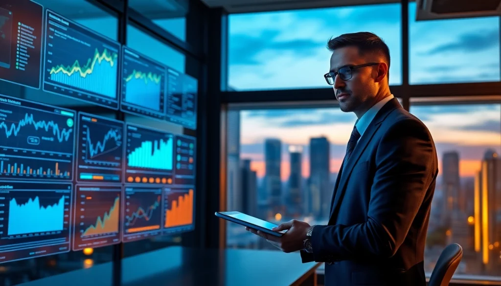 Современный финансовый специалист анализирует цифровые панели данных для успеха в 2025 году с 79king