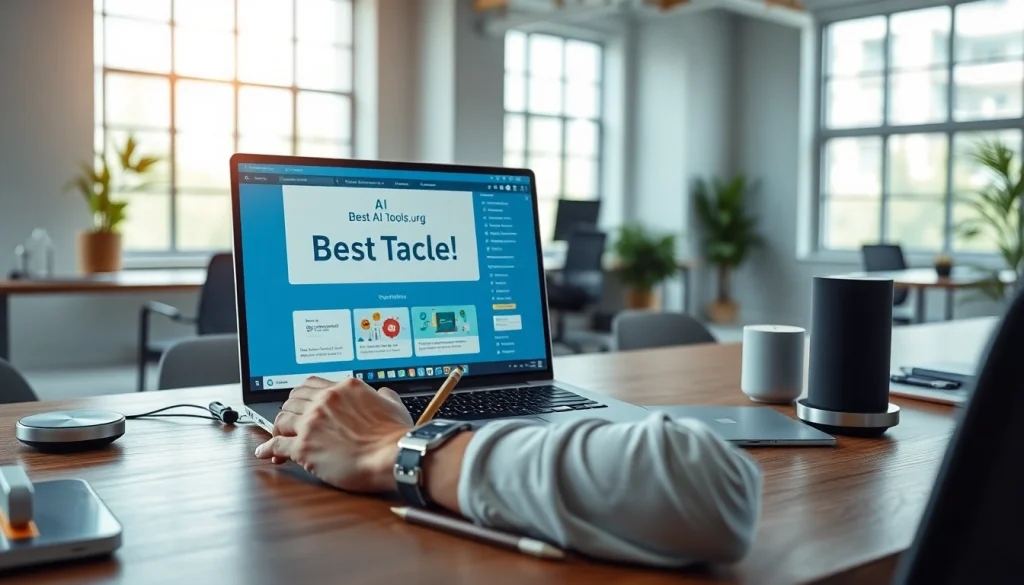 Experience AI productivity with tools from https://best-ai-tools.org in a modern office setting.