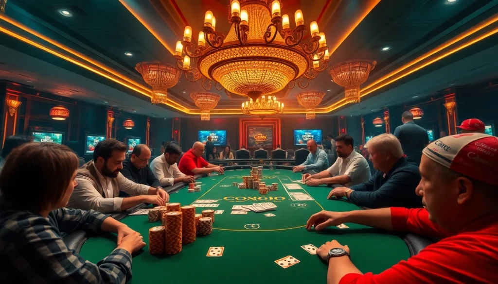 Experience the thrill of C168 in a vibrant poker setting featuring intense gameplay and luxury ambiance.