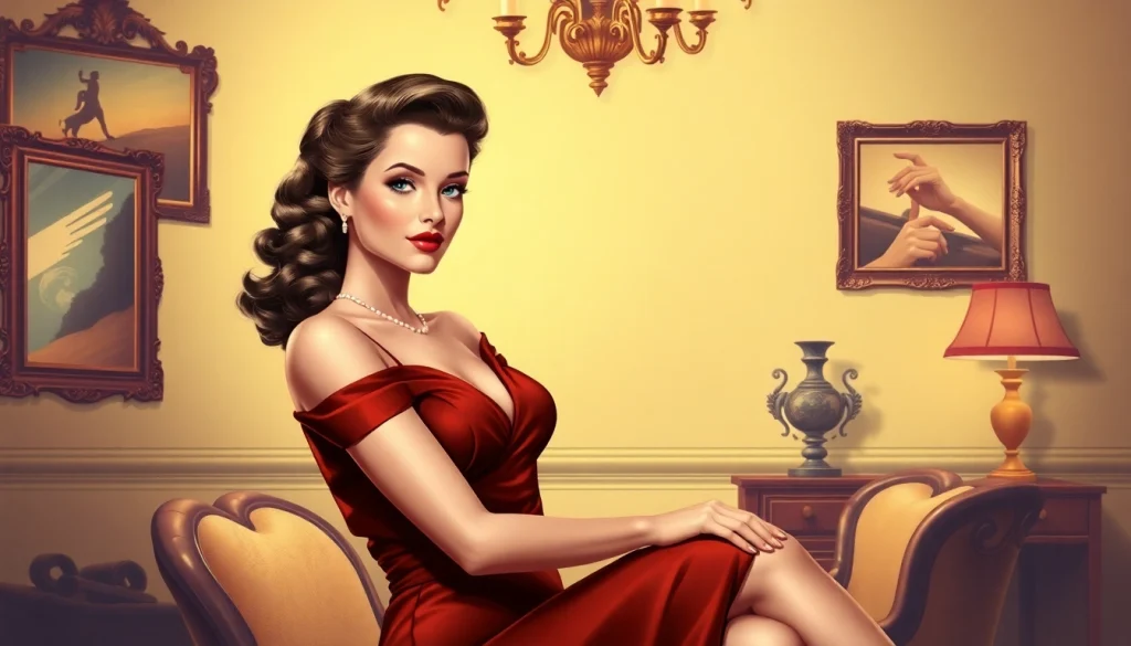 Capture the essence of the Varga Girl phenomenon at https://www.esquirevargas.com with a stunning vintage pin-up illustration.