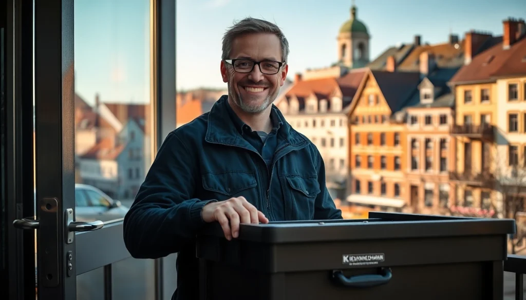 Schlüsseldienst Pforzheim öffnet eine Tür fachmännisch und beschädigungsfrei.