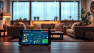 AF88 online gambling app interface displayed on modern devices in a stylish setting.