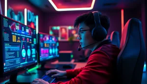 Menampilkan pemain terfokus dalam sesi permainan bolahiu game dengan atmosfer yang energik.