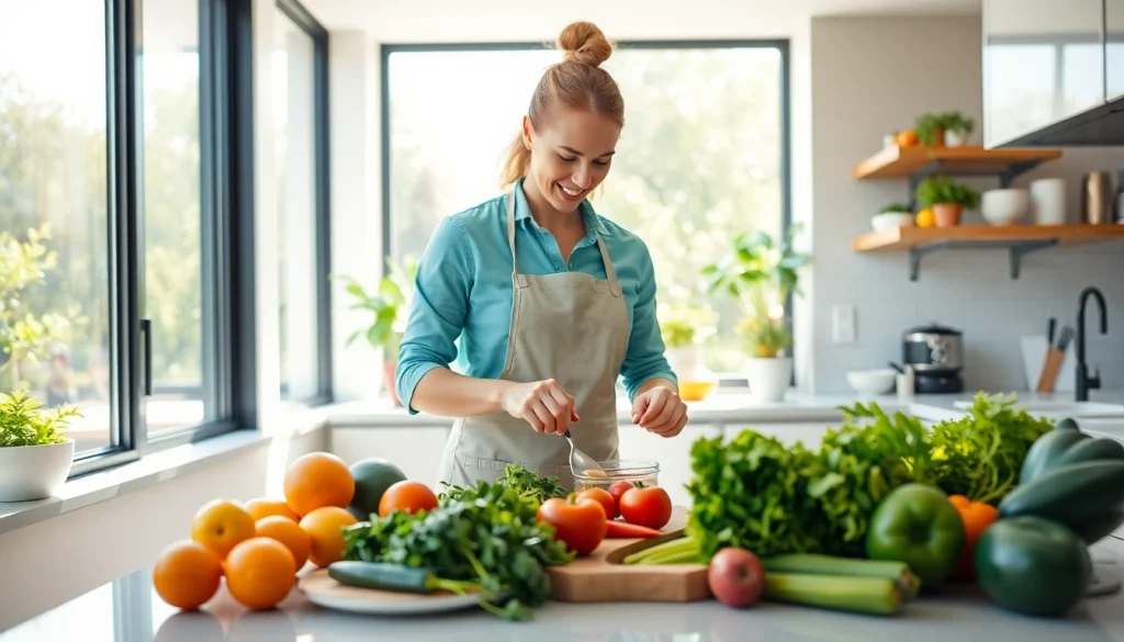 Prepare healthy meals with fresh ingredients at https://healthyvix.com in a bright kitchen.