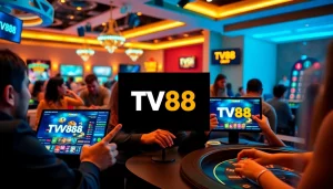 Engaging players at TV88 online casino, showcasing diverse games and a vibrant atmosphere.