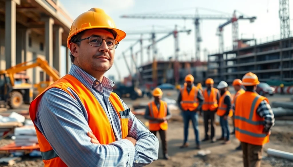 New Jersey Construction Manager directing operations on a construction site, showcasing professionalism and expertise.