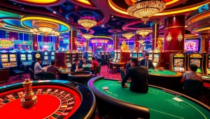 Experience the thrill of gambling at c1688 with vibrant casino tables and slot machines showcasing excitement in action.