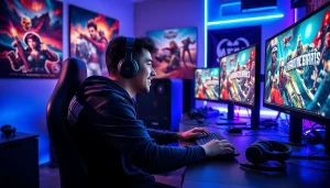 Aktif bermain hakim4d game di ruang permainan yang menarik dengan perangkat gaming modern.