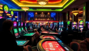 คาสิโนที่น่าสนใจมีผู้เล่นสนุกกับเกมโต๊ะและสล็อตในบรรยากาศที่มีชีวิตชีวา