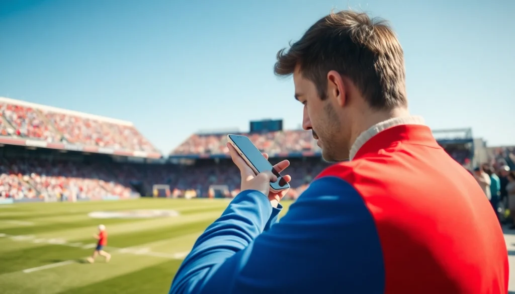 Engaging with the best sports betting apps in India during a live sports event.