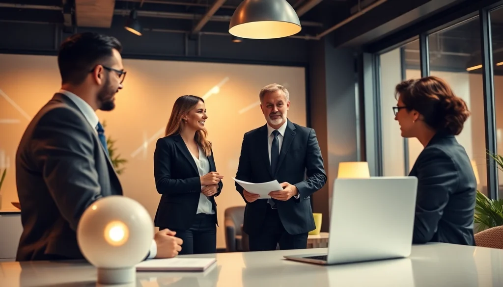 Providing startup legal advisory in Delhi, a lawyer consults a team in a modern office setting.