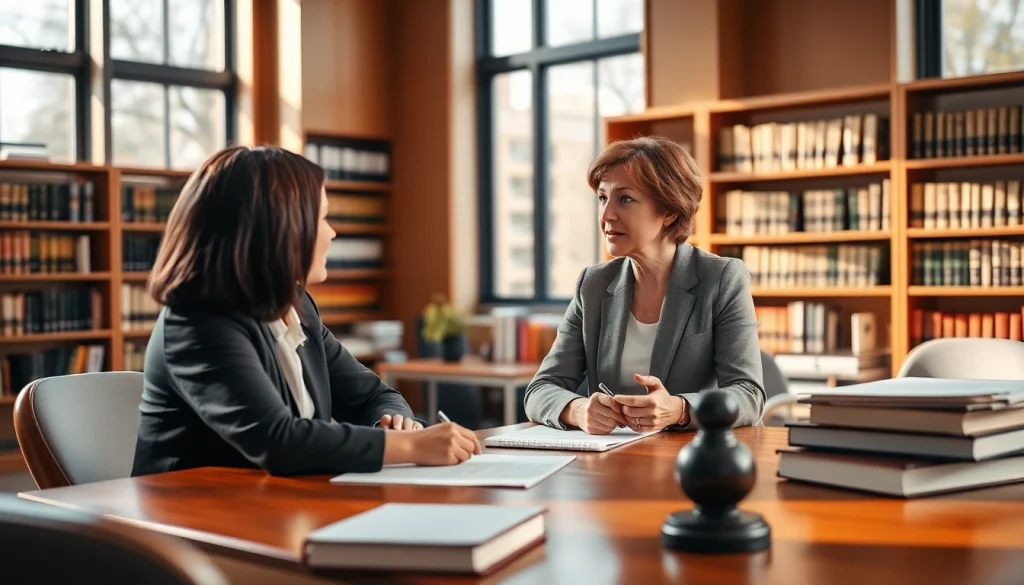 Consultation with a lawyer from https://www.norcrosslawfirm.com in a welcoming office setting.