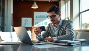 신용카드 현금화와 방법을 검토하는 전문가의 모습