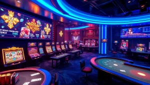 XX88 online casino showcasing an innovative gaming interface with vibrant ambiance and luxury elements.