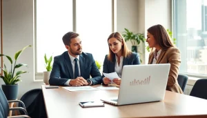 Quickplus Business Consultants collaborating in a professional office setting.