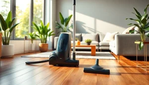Effortlessly clean your space with a stylish vacuum in a bright living room.