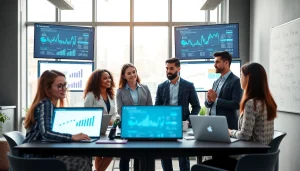 Enhance your experience with https://www.fire85.com showcasing a collaborative team in a modern office.