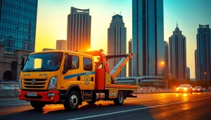 Retrieve your vehicle quickly with https://trtrecoveryuae.com professional service amidst Dubai's vibrant skyline.