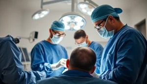 Expert hair transplant uk procedure showcasing skilled surgeons in a modern clinical setting.