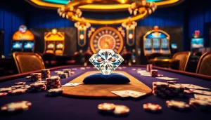 Experience the luxury of diamond 4c with vibrant casino action featuring cards and chips.