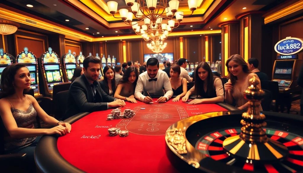 Experience the thrill of high-stakes gambling at luck882's luxurious casino.