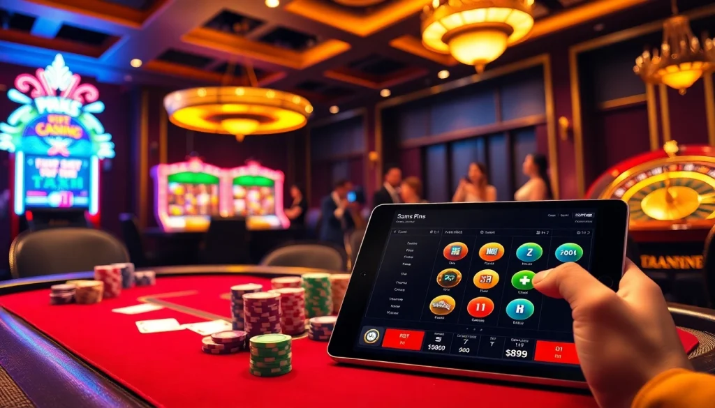 Experience the thrill of gambling at https://xx88.bingo/ with a vibrant casino scene, showcasing poker and roulette.