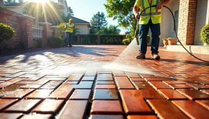 Učinkovito čiščenje tlakovcev – prikaz postopka s strokovno ekipo.