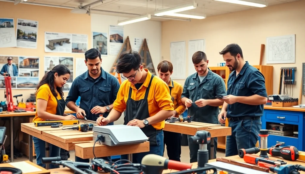 Students exploring trade schools oahu while engaged in hands-on training in a vibrant classroom.