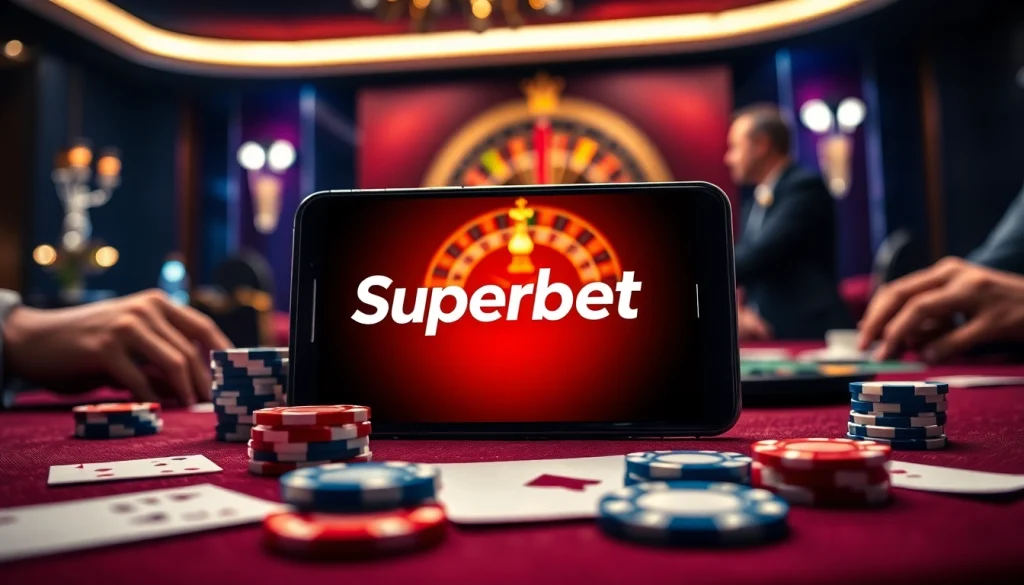 Experience high-stakes gaming with Superbet Download showcasing casino excitement.