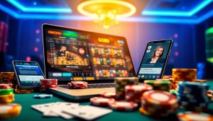 Exciting online betting experience at Nhà cái GG88 showcasing a stylish interface and vibrant casino elements.