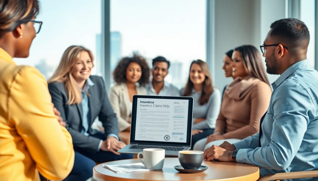 Providing Insurance Claims Help through professional consultation in a modern office setting.