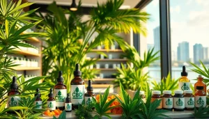 Browse premium CBD products at cbd miami with vibrant displays and inviting atmosphere.