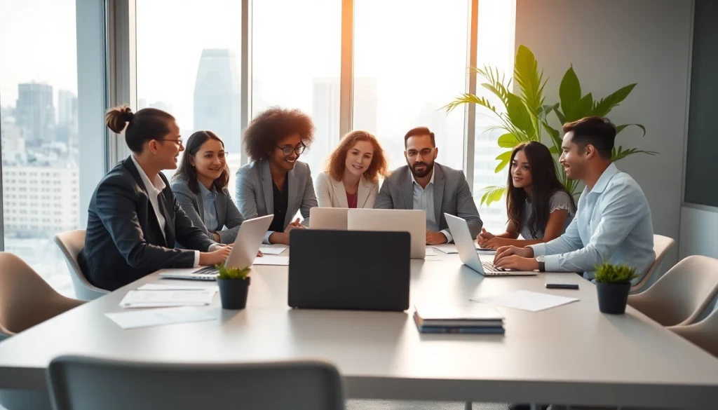 Engaging business meeting showcasing professionals collaborating effectively in a modern office.