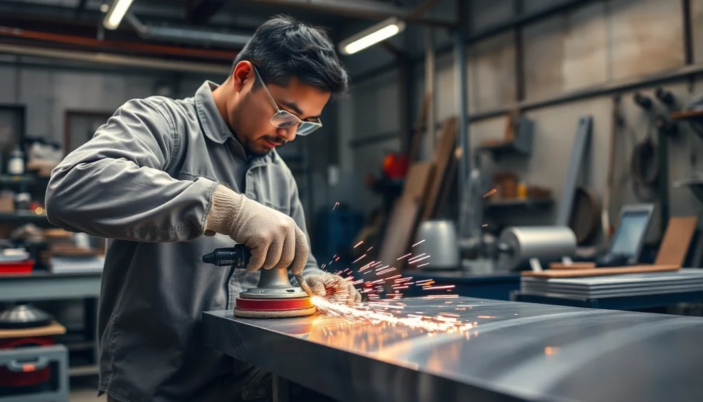 Metal polishing services in Malaysia showcasing skilled technician at work.