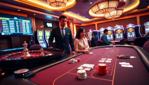 Players enjoying a thrilling poker game at 33win.com casino, showcasing excitement and quality.