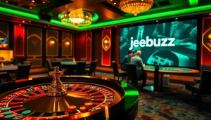Experience the thrill of jeetbuzz ক্যাসিনো with players at a vibrant roulette table.